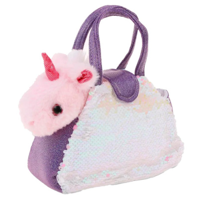 Мягкая игрушка Единорог 18 см в сумочке с пайетками Fluffy Family 682237